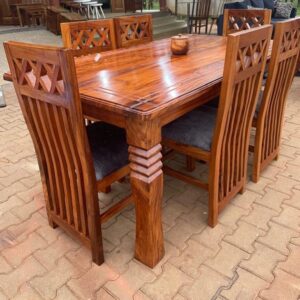 6-Seater Mugavu Solid Wood Dining Set