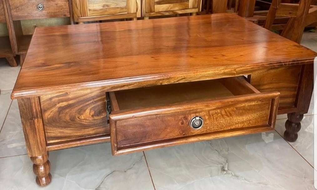 Mugavu Solid Wood Center Table with Drawer